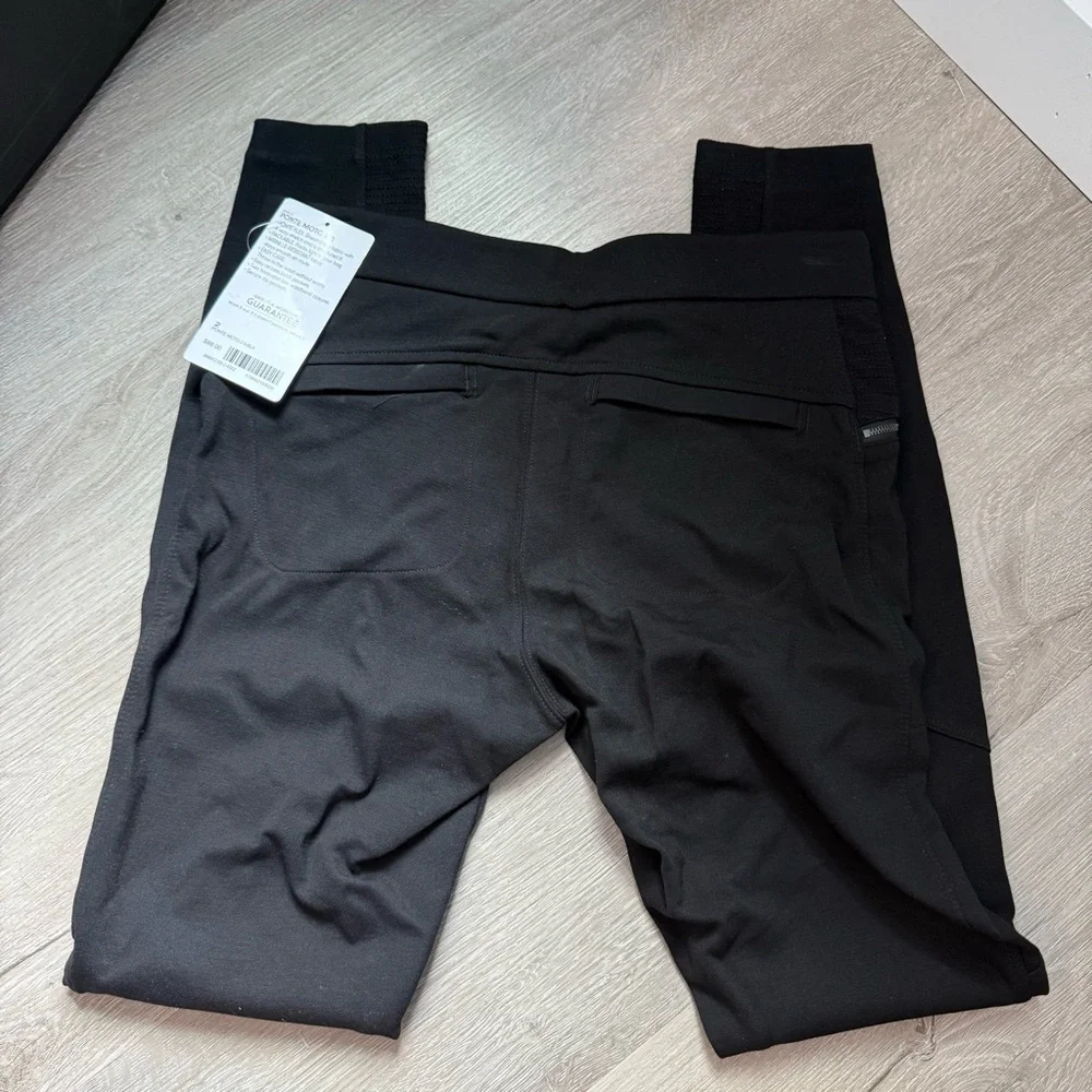 NWT Athleta Ponte Moto 2.0 Travel Pants Leggings Slim Fit Tights Black Pants 2 - Picture 5 of 7